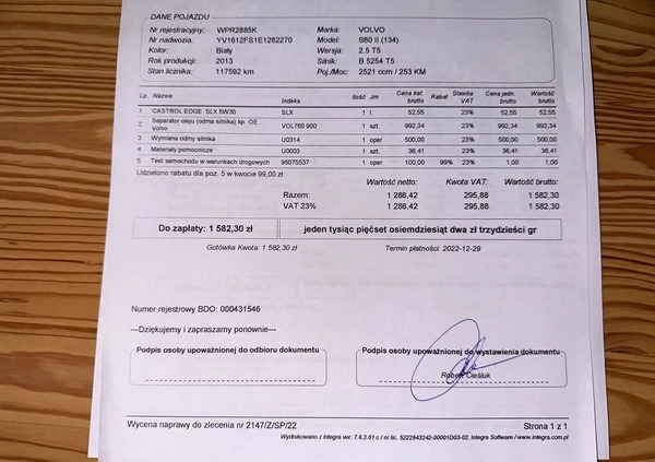 Volvo S60 cena 60000 przebieg: 140000, rok produkcji 2013 z Piastów małe 466